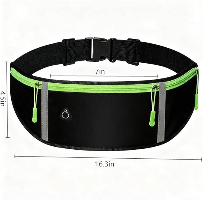 Beatac Slim Running Belt For Jogging, Hiking & Cycling Unisex Phone & Money Holder for Men & Women (Black)