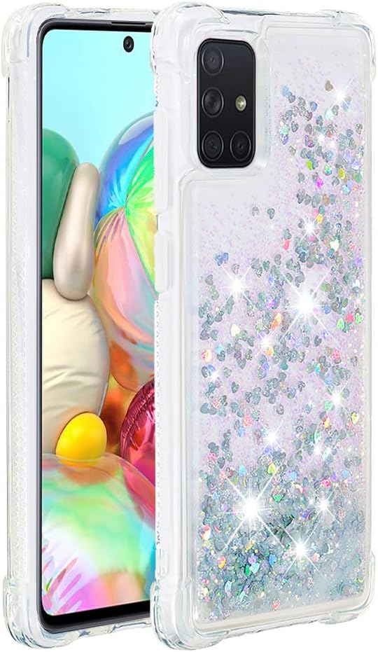 Liquid Phone Case für Galaxy A71 Glitter, Women Girls Bumper Case Bling Waterfall Liquid Case Resistant Silicone Back Case Glitter Protective Cover Shockproof Compatible with Samsung Galaxy A71
