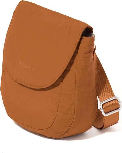 Baggallini Swift Flap Mini Crossbody - 6.3"x7" Lightweight Small Travel Purse with Crossbody Strap and RFID
