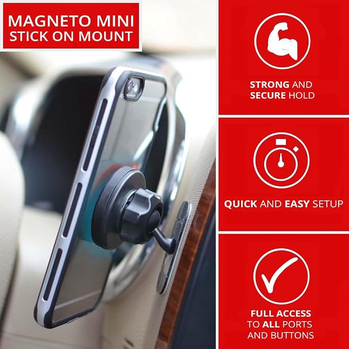 Tackform Magnetic Phone Holder [Tack Mount ] V.2.0 w/N52 Magnets [ for Car, Kitchen, Bedside, Bathroom ] Stick On Dash Mount with Authentic 3M Sticky Adhesive, for Phones, Tablets, and GPS Units