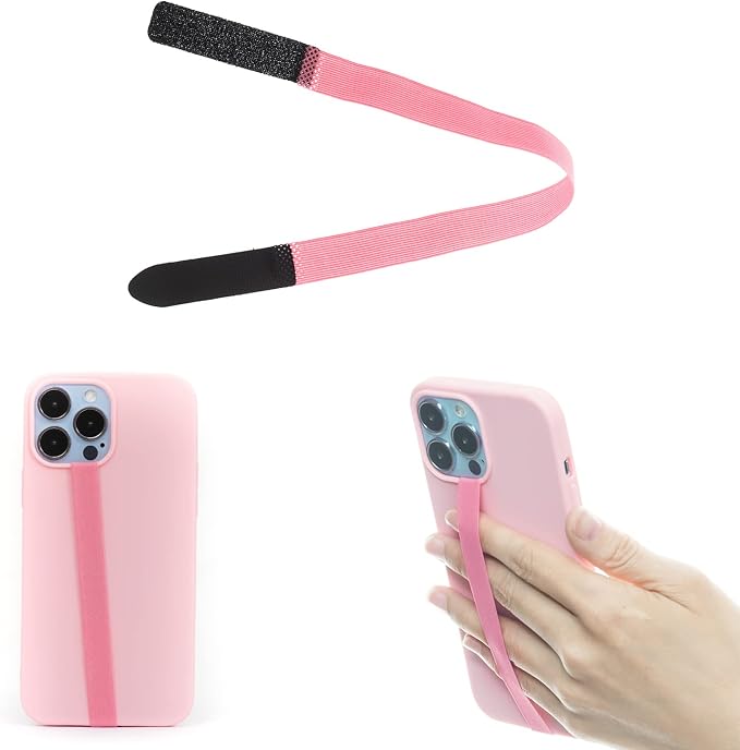 TFY Elastic Phone Strap, Universal Slim Hand Finger Grip, Non-slip Cell Phone Holder, fit Most Smartphones Case - 2 Pieces