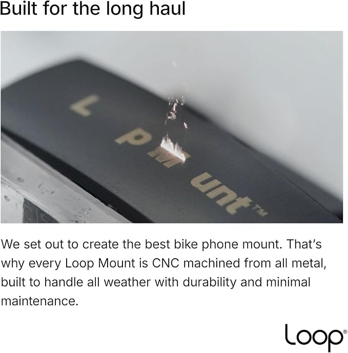 Loop Mount Universal Bike Phone Holder – 360° Rotating Metal Bicycle Phone Mount for iPhone & Samsung – Secure Handlebar Clamp, Durable, Shockproof, Fits All Standard Handlebars - Silver