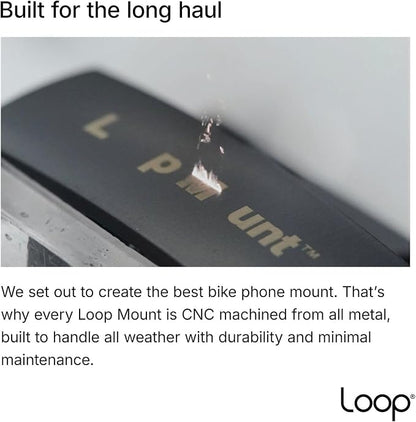 Loop Mount Universal Bike Phone Holder – 360° Rotating Metal Bicycle Phone Mount for iPhone & Samsung – Secure Handlebar Clamp, Durable, Shockproof, Fits All Standard Handlebars - Silver