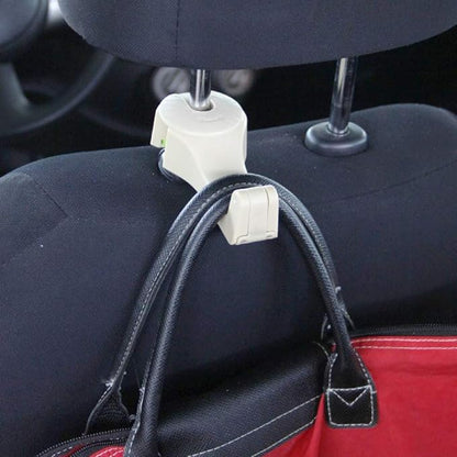 Smartphone Car Holder Universal Car Headrest Seat Back Phone Holder Bag Purse Storage Hook Hanger - Beige
