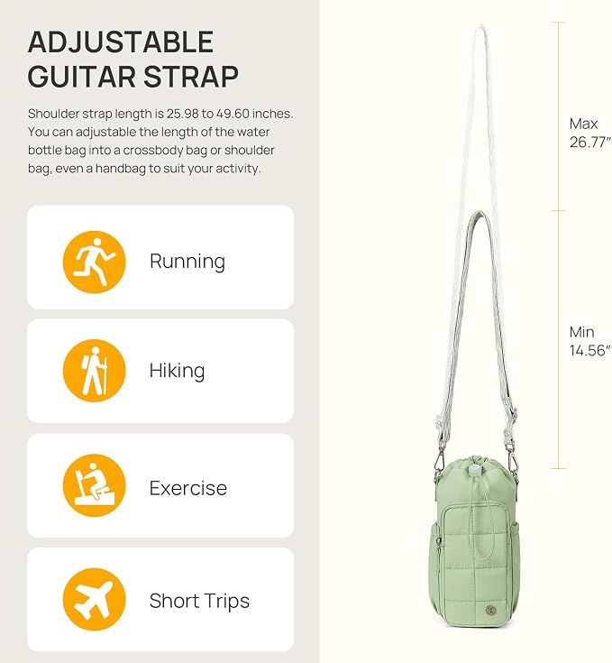 Telena Water Bottle Holder with Strap RFID Crossbody Bags for Women for Walking, Hiking, Cycling