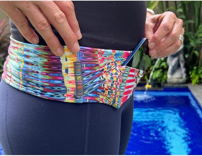 BANDI Pocketed Wraps – Running Waist Belt with Pockets for Phone, Money, Keys & Medical Devices | Secure, No-Bounce Travel & Fitness Belt, for Women and Men, USA Company