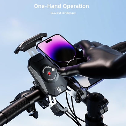 Kewig Bike Phone Mount Holder, Motorcycle Phone Mount [1s Lock] [One Hand Operation], Bicycle Scooter Handlebar Cradle Clip for 4.0-7" Phone