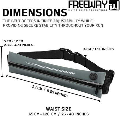 Lightweight Running Belt - Ergonomic Single or Double for Man and Woman - Perfect for running, training, sports (Single, Gray) designed for carrying Phone, Keys & Essentials - For All Cell Phones
