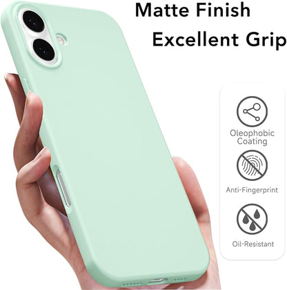 for iPhone 17 Case Silicone Compatible with Magsafe Case, Ultra Slim Thin Magnetic Phone Cases Mag Safe, Cute Soft Rubber Gel TPU Matte Plain Wireless Charging Cover for Women, Mint Green