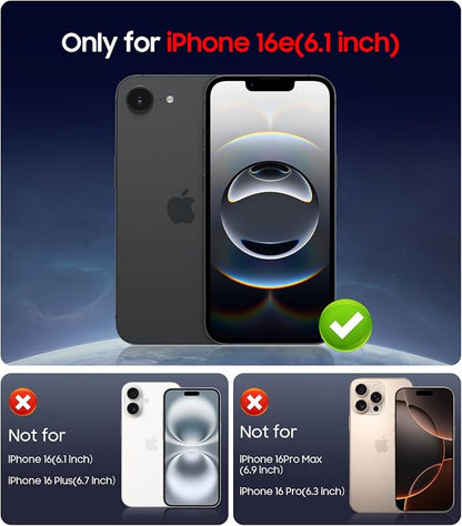 Magnetic for iPhone 16e / 17e Case [Compatible with MagSafe][Built-in Camera Lens Protector] Slim Soft Silicone Bumper Shockproof Metallic Luster 17e Phone Case (Black)