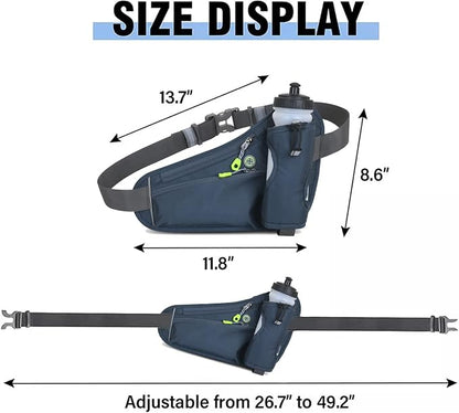 HOTEMIA Fanny Pack with Water Bottle Holder, Hydration Running Belt for Men Women Adjustable Strap Waist Bag Suitable for Hiking Running Walking Jogging Camping (Bottle Not Included) (Dark Grey)