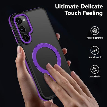 for Samsung Galaxy S23 Case, Magnetic Adjustable Ring Stand [Fit for Magsafe], [Military-Grade Shockproof Protection] Phone Case with Kickstand&Ring Holder (Purple)