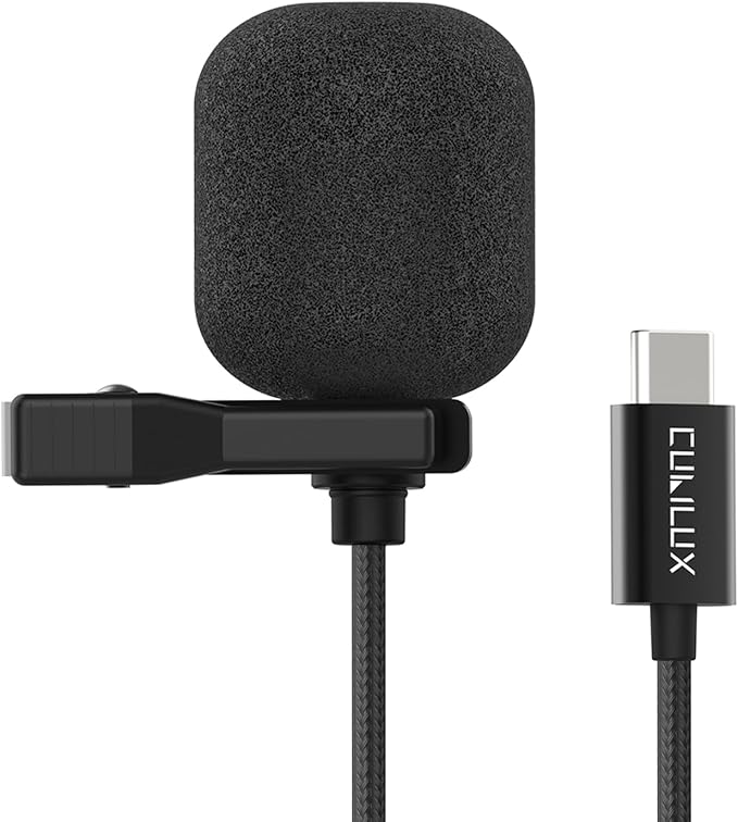 Cubilux USB C Lavalier Microphone, Unidirectional Type C Mini Lapel MIC for Android, MacBook, iPhone 17/16/15, iPad Pro 13/12.9/11, iPad Air 13/11, Samsung S25/S24/S23/S22, Pixel 10/9/8/7 Pro, 5 FT