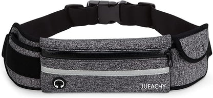 Jueachy Running Belts for Women Waterproof Fanny Pack Running Waist Pouch Phone holder Adjustable Sports Money Belt with Headphone Port