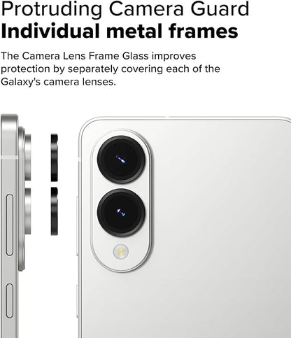 Ringke Camera Lens Frame Glass [Individual Lens Covers] Compatible with Samsung Galaxy S25 Edge Camera Lens Protector, Tempered Glass Covers and Aluminum Alloy Frames