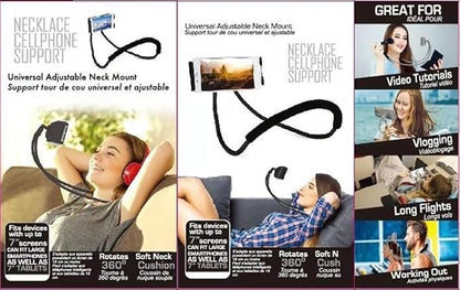 Lazy Neck Phone Holder, Around The Neck Phone Holder for Hands-Free Mobile Phone Holder on Bed/Tableb, 27.6'' Length for 4.7''-6.7'' Size (Purple)