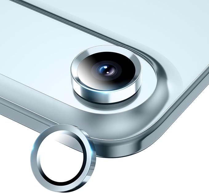 Camera Lens Protector for iPhone Air, Sapphire Glass Metal Individual Camera Cover Screen, Anti-drop, Case Friendly- Sky Blue