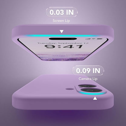 Magnetic for iPhone 16 Plus Case, Compatible with MagSafe, [Full Camera Protection][Screen Protector] Silicone Shockproof Protective Phone Case for iPhone 16 Plus 6.7", Light Purple