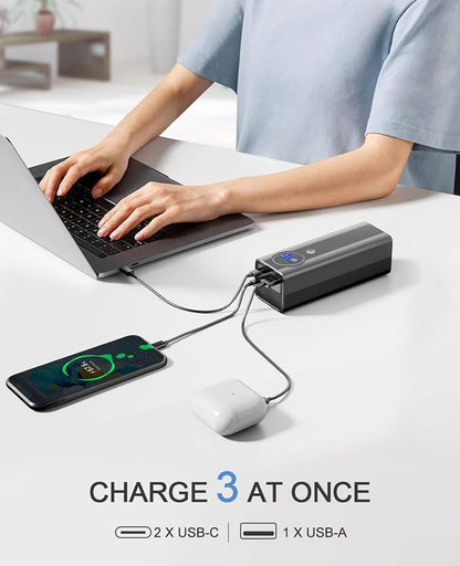 140W Power Bank, 27000mAh 3-Port PD3.1 Portable Laptop Charger with Two 140W Port, Smart Digital Display, Portable Phone Charger for iPhone 17/16 Series, MacBook, iPad, AirPods etc