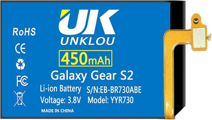 Gear S2 Battery, Upgraded 450mAh Li-Polymer Replacement Battery for Samsmung Galaxy Gear S2 Frontier SM-R730 and Gear S2 Classic SM-R735 / Gear Sport SM-R600 with Repair Replacement Tool Kit