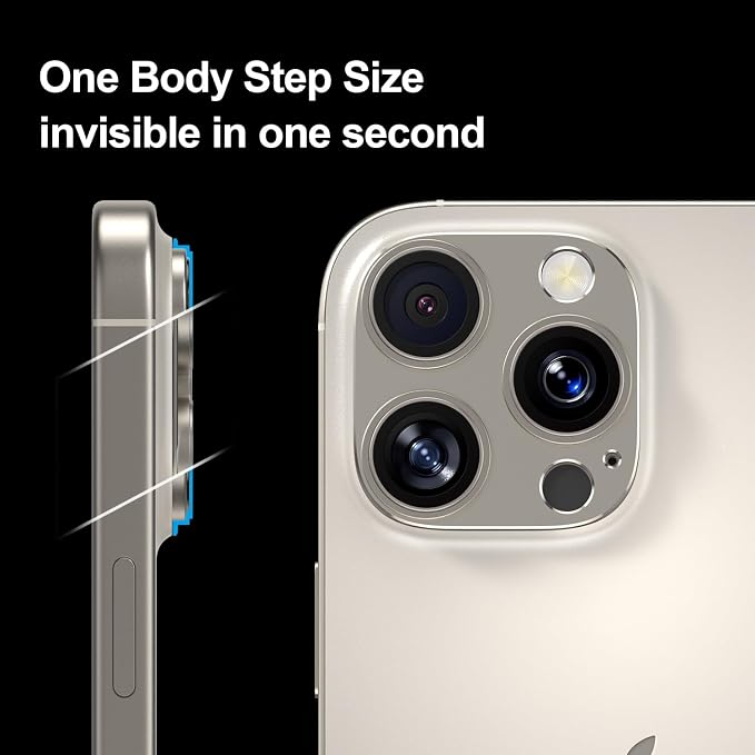for iPhone 16 Pro/iPhone 16 Pro Max Camera Lens Protector [2 Pack], 9H Tempered Glass with Metal Alloy Frame, Anti-Scratch Camera Cover, HD Clear Photography, Titanium Natural