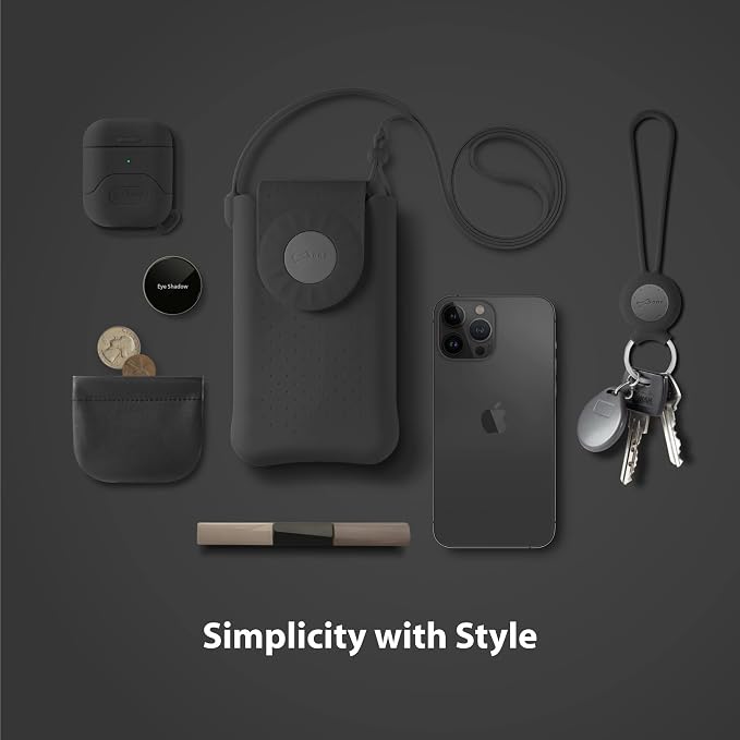 Bone Crossbody Phone Bubble Bag 1, Cell Phone Purse with Shock-Absorbing Design & Magnetic Closure, Adjustable Silicone Shoulder Lanyard Strap (Black)