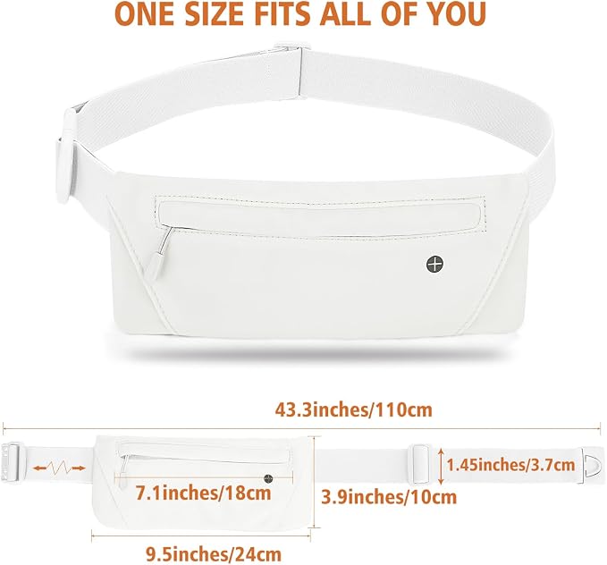 WHIPPY Slim Running Belt Fanny Pack for Women Men Elastic Runners Belt Waist Pouch Chest Bag Phone Holder Waist Pack for Running Hiking