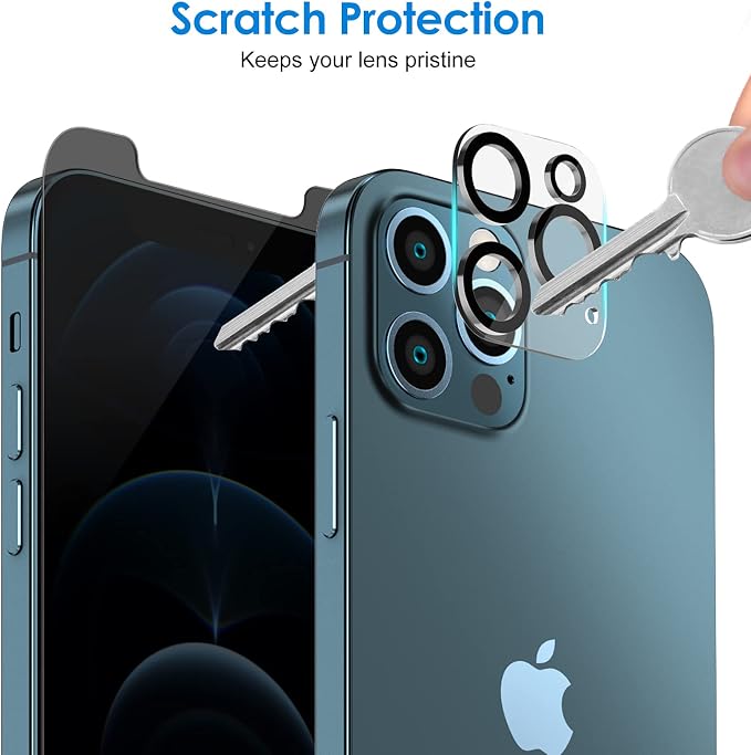 JETech Privacy Screen Protector for iPhone 12 Pro 6.1-Inch with Camera Lens Protector, Anti Spy Tempered Glass Film, 2-Pack Each