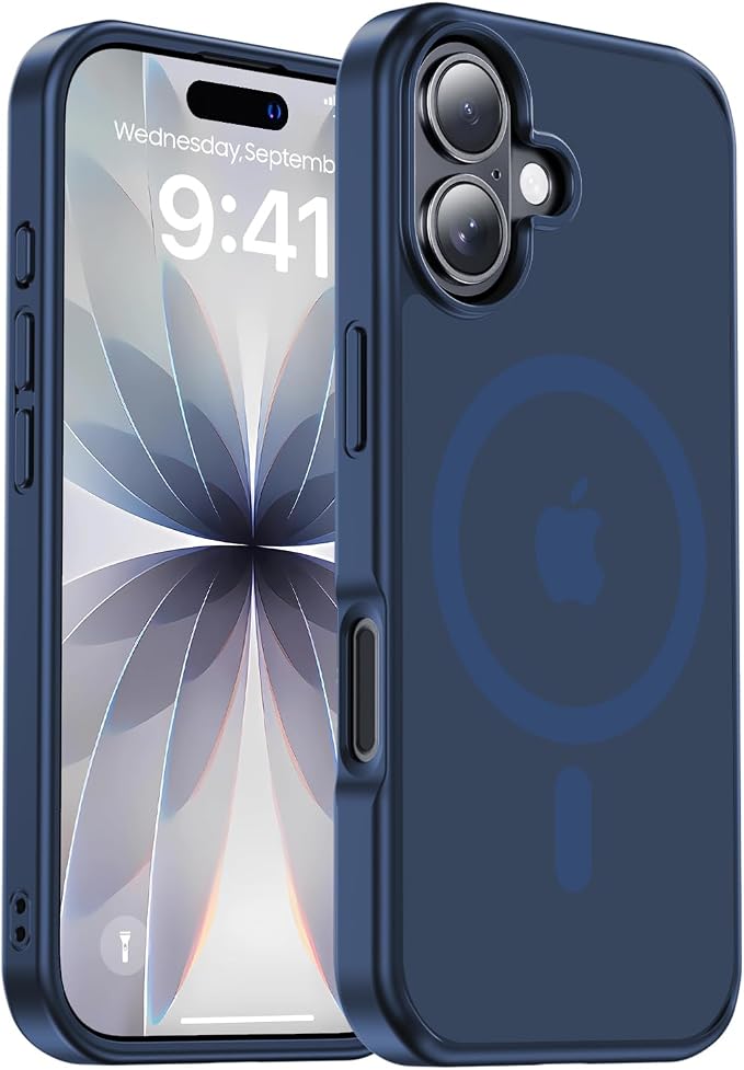 Strong Magnetic for iPhone 17 case [10Ft Military-Grade Protection] Compatible with fit MagSafe Shockproof Slim Thin Cover case for iPhone 17 6.3 inch, Deep Blue