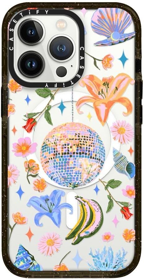 CASETiFY Impact Case for iPhone 13 Pro Compatible with Magsafe - Disco Magic - Clear Black