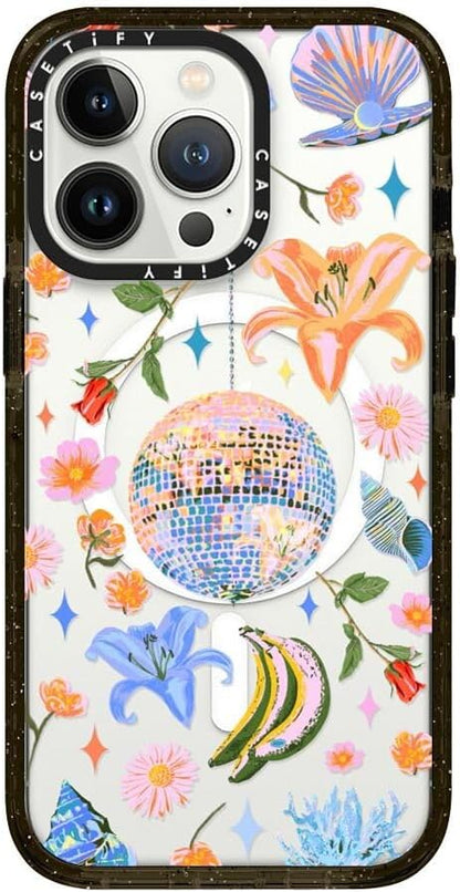 CASETiFY Impact Case for iPhone 13 Pro Compatible with Magsafe - Disco Magic - Clear Black