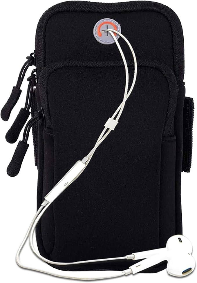 Phone Holder for Running Armband iPhone 17 16 16e 15 14 13 12 11 Pro Max Xs Xr X Plus Air Mini Pouch,Samsung Galaxy S26 S25 S24 S23 S22 Ultra Note,Black Cell Phone Arm Bands Sleeve Sports Gym
