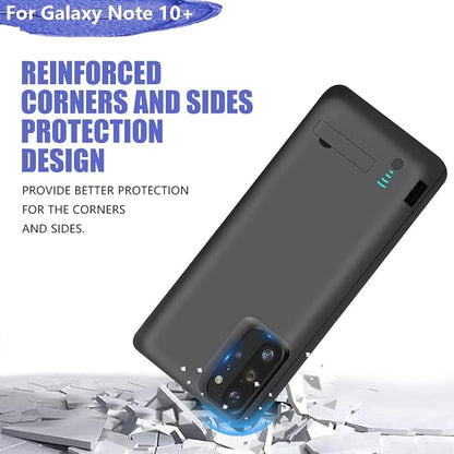 Battery Case for Samsung Galaxy Note 10+ Plus 5G, 6000mAh Rechargeable Extended Battery Charging Case, External Battery Charger Case, Add 100% Extra Juice