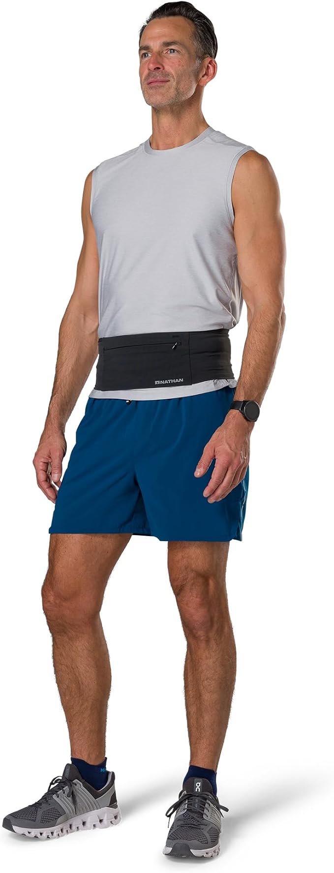 Nathan Zipster Max Running Belt, Running Belts for Women and Men, Bounce-Free Waist Pack with Extra Large Zipper Pocket, Smartphone Storage, Walking, Gym, Hiking