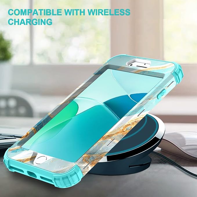 Hocase for iPhone 8 Plus Case, iPhone 7 Plus Case, Heavy Duty Shockproof Protection Hard Plastic+Silicone Rubber Hybrid Protective Case for iPhone 7 Plus/iPhone 8 Plus - Teal