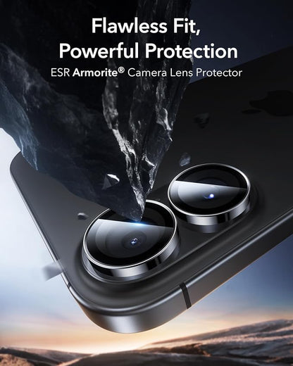 ESR 2 Pack for iPhone 17/iPhone 16/iPhone 16 Plus, Camera Lens Protector, Ultra-tough HD Individual Lens Protectors, Scratch Resistant, Ultra-thin Tempered Glass, Black