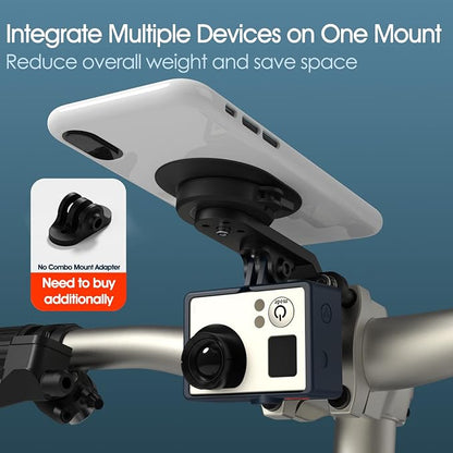 Out-Front Bike Phone Mount – Dual Buckle Quick Release | CNC Aluminum Holder for iPhone & Android | Fits 4.0–6.7” Smartphones | Road/MTB Riding