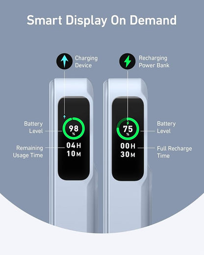 Anker MagGo Power Bank, Qi2 Certified 15W Ultra-Fast MagSafe-Compatible Portable Charger, 10,000mAh Battery Pack with Smart Display and Foldable Stand, For iPhone 15/14/13/12 Only(USB-C Cable Include)