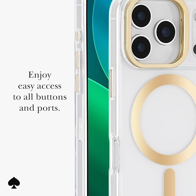 kate spade new york iPhone 17 Pro Case with Camera Stand - Compatible with MagSafe - Designer Phone Case - Icon Clear
