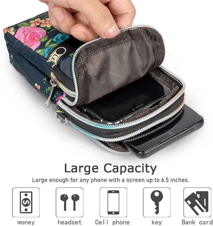 Sports Armband Outdoor Sweat-Proof Running Armbag Cross-Body Shoulder Casual Wallet Purse Gym Fitness Cell Phone Bag Key Holder for iPhone 13 Pro/ 12 Pro/Xs Max/Xr,Galaxy S10 Plus, P30 Pro (#26)