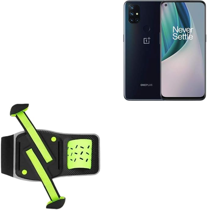 BoxWave Holster Compatible with OnePlus Nord N10 5G - FlexSport Armband, Adjustable Armband for Workout and Running - Stark Green