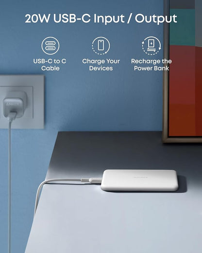 Anker MagGo Power Bank, Ultra-Slim 5,000mAh Magnetic Battery Pack, Qi2 Certified 15W Max Ultra-Fast MagSafe-Compatible Portable Charger, Ergonomic Design, for iPhone Air / 17/16 Series