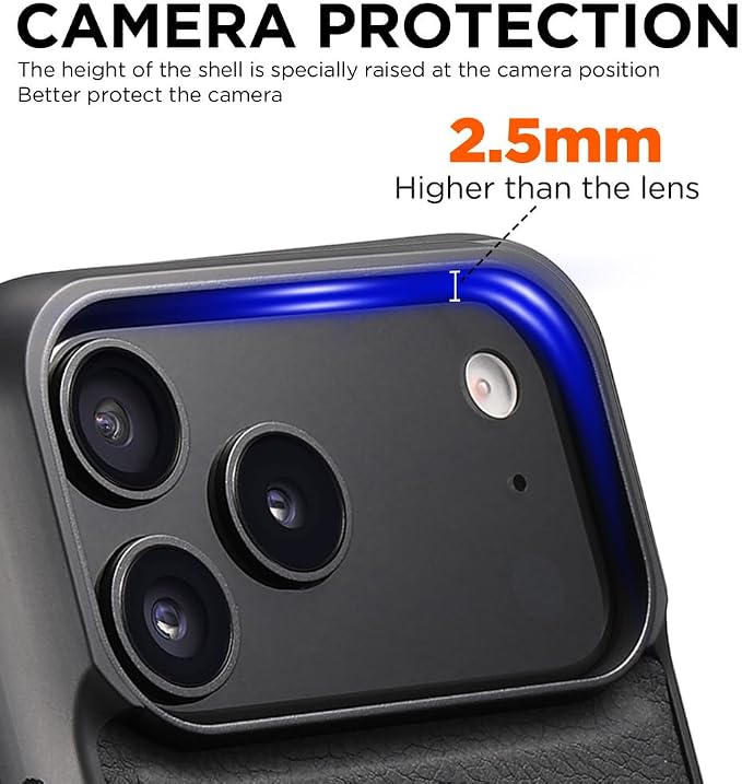 Leather Cover for iPhone 17 Pro Max/17 Pro/Air/17,Heavy Duty Protection Magnetic Wireless Charging Phone Case Retro Shockproof Business Style Shell (17,Brown)