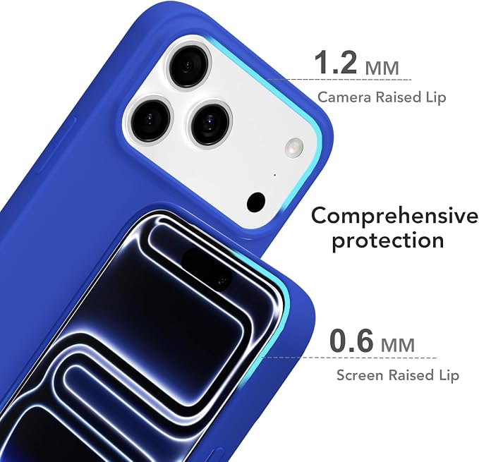 for iPhone 17 Pro Case Silicone Compatible with Magsafe Case, Ultra Slim Thin Magnetic Phone Cases Mag Safe, Cute Soft Rubber Gel TPU Matte Plain Wireless Charging Cover for Women, Royal Blue