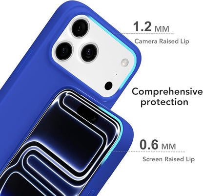 for iPhone 17 Pro Case Silicone Compatible with Magsafe Case, Ultra Slim Thin Magnetic Phone Cases Mag Safe, Cute Soft Rubber Gel TPU Matte Plain Wireless Charging Cover for Women, Royal Blue