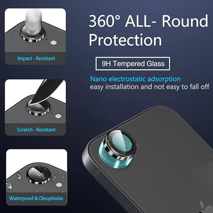 IMBZBK [Auto-Dust Removal] 3 Pack Screen Protector for iPhone 17e / iPhone 16e Accessories, Case Friendly Film, Military Grade Shatterproof Tempered Glass 3 Camera Lens Protector, Easy Installation