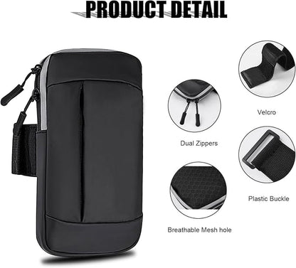 Phone Holder for Running Armband Cell Phone Holder for iPhone 17 16 16e 15 14 13 12 11 Pro Max Xs Xr X Plus Galaxy Ultra Note Carrier Bag Pouch,Gym Sports Arm Bands Sleeve Fit Women Men Kids