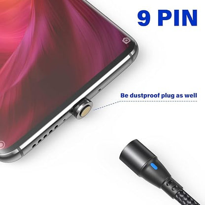 9Pin Magnetic Charging Cable Type C Tips Connectors Head (3 Pack) Fast Charging for Type C Android Devices, USB C Magnetic Phone Cable Adapter