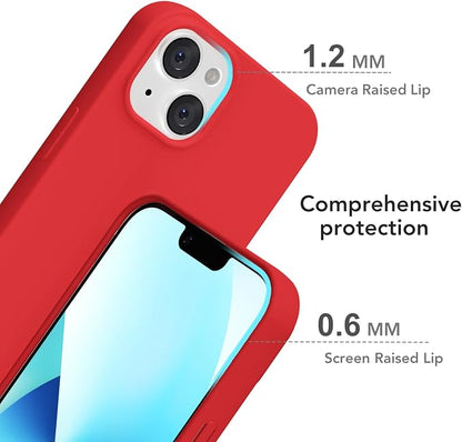 for iPhone 14/ iPhone 13 Case Silicone Compatible with Magsafe Case, Ultra Slim Thin Magnetic Phone Cases Mag Safe, Cute Soft Rubber Gel TPU Matte Wireless Charging Cover for Women, Red