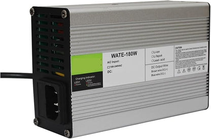 CAARLA Charger Aluminum Lithium Ion Battery 14.6V 5A Charger 12.8V 14.4V LiFePO4 Battery Smarts Charger 4S Aluminum Shell with Fan Battery Pack Charger Input 100VAC-240VAC(3P Plugs,A.U)